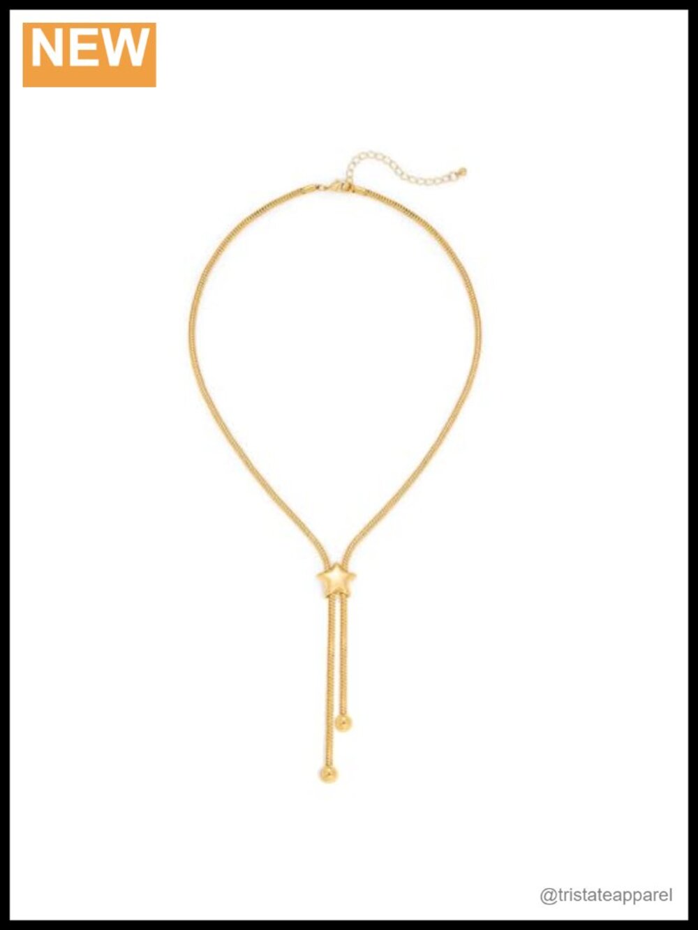 Star Pendant Y-Necklace Chunky Chain Lariat Statement Jewelry
